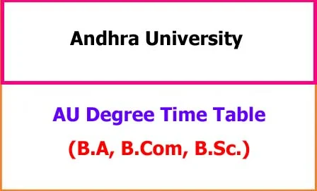 AU Degree Exam Time Table 2023-2024