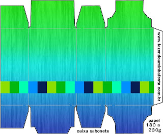 Cajas de Azul y Verde para imprimir gratis.