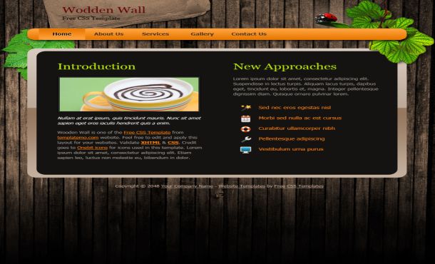 css background image free. Free CSS Wooden Black Business Web Template