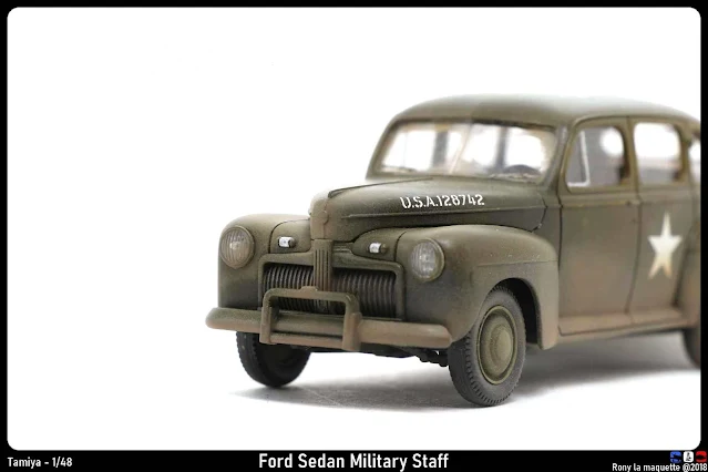 Maquette de la Ford Sedan U.S Army Military Staff de Tamiya au 1/48.