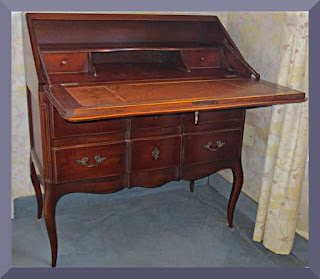 rajeunir secretaire dos d'ane style Louis XV modernize slant top desk