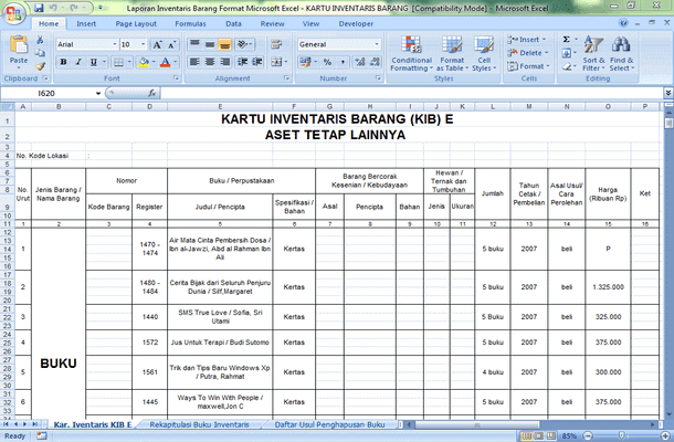 Contoh Database Inventory Barang - Contoh IK