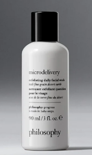 Image of Philosophy's Exfoliating Daily Facial Wash bottle, showcasing its sleek design and labeling that highlights its exfoliating properties.