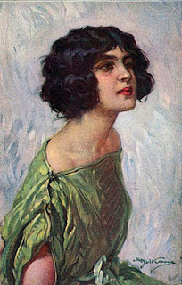 Ахилл Бельтраме Achille Beltrame (1871 - 1945) - Дама в зеленом