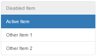 bootstrap list-group-item disabled