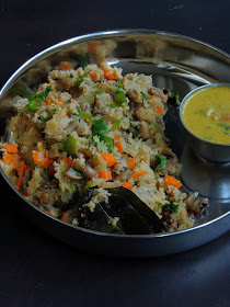 Protein Masala Upma, Masala Upma with Black eyed peas