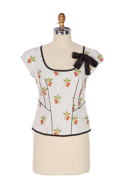 Jahoda Corset Top by Floreat Size 4 The little embroidered strawberries 