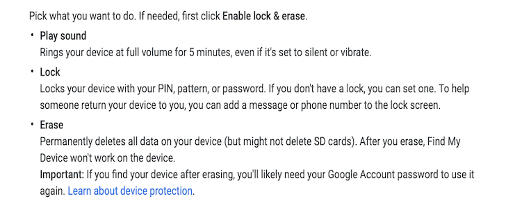 Android Device Manager - Play Sound, Lock, Or Erase