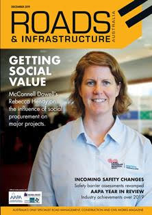 Roads & Infrastructure Australia - December 2019 | CBR 96 dpi | Mensile | Professionisti | Infrastrutture | Edilizia | Trasporti
Roads & Infrastructure Australia is a leading news resource for the Australian roads, civil engineering, and infrastructure sectors.
Catering to Australia’s civil and road construction industry, Roads & Infrastructure Australia is a key source for industry decision-makers, contractors, civil engineers and individuals in local and state government sectors and the private sector looking to keep up to date with important issues, developments, projects and innovations shaping the industry today.