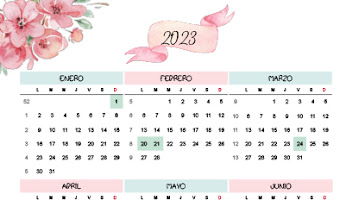 Calendario de flores para imprimir 2023 🌺🌻 