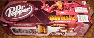 side of Dr Pepper Iron Man 2 box