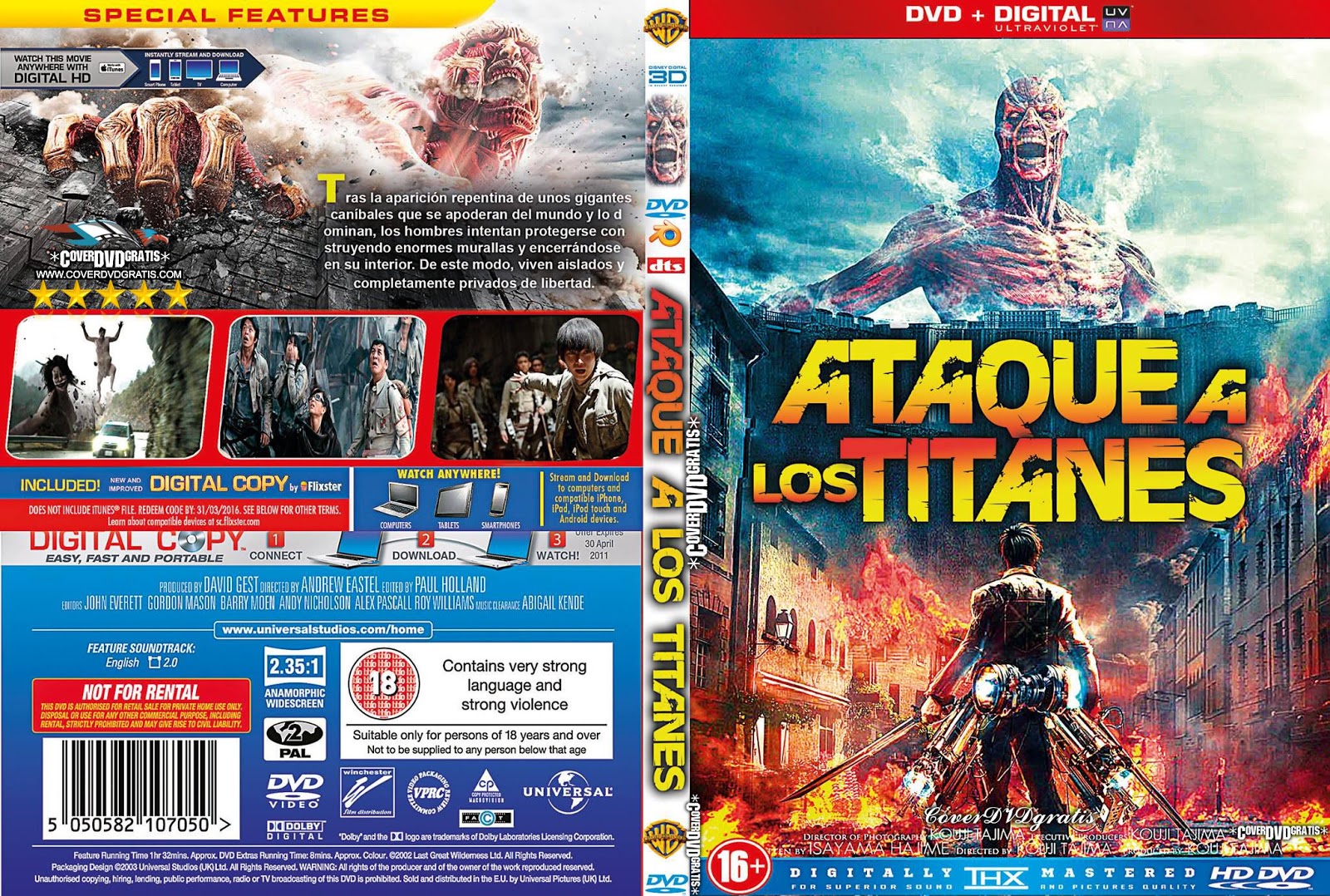 Attack on Titan The Movie 2015 DVD COVER