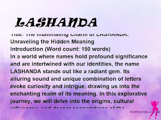 meaning of the name "LASHANDA"