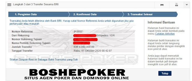 Bukti Kemenangan Member Boshepoker