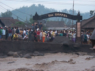 disaster cold lava of Merapi in Magelang District of Indonesia