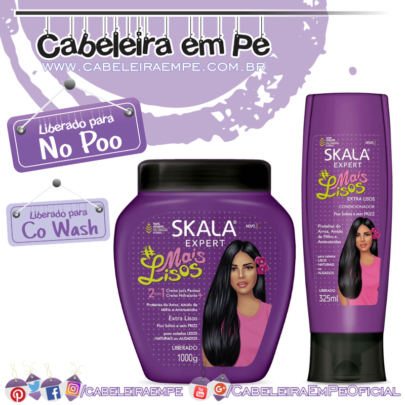 Condicionador e Creme de Tratamento #MaisLisos - Skala (No Poo e Co Wash)