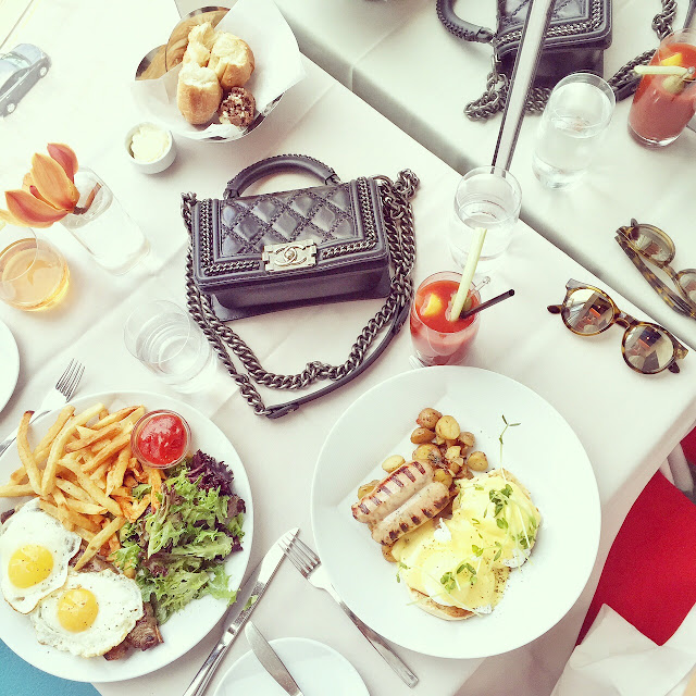 Sunday brunch, robert nyc, le specs sunglasses, chanel boy bag, fashion blog