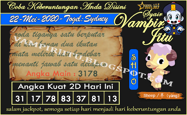  vampir jitu merupakan blog prediksi togel sydney 100% pasti akurat.