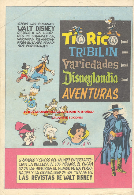 Publicidad Walt Disney. Ed. Colombianas, 1968