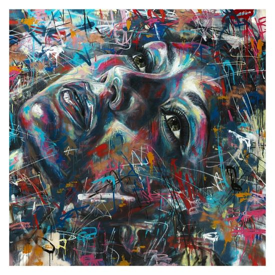 David Walker pinturas mulheres cores spray em tela e nas ruas da cidade