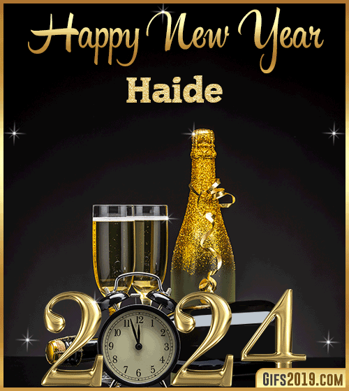 Champagne Bottles Glasses New Year 2024 gif for Haide