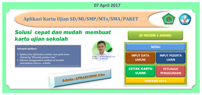 Aplikasi Cetak Kartu Peserta Ujian/Try Out/UAS dll TAHUN 2017