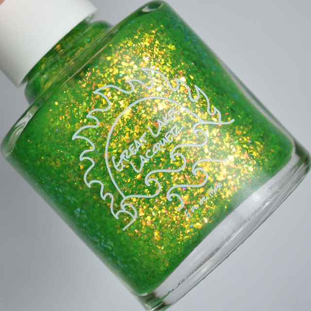 green flakie nail polish