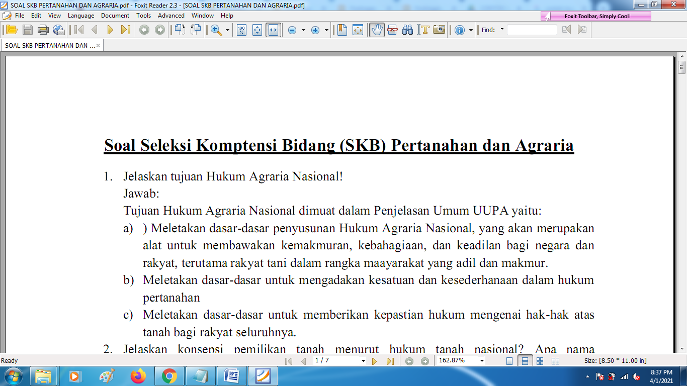 Download contoh soal pppk skb pertanahan dan agraria dan kunci jawaban