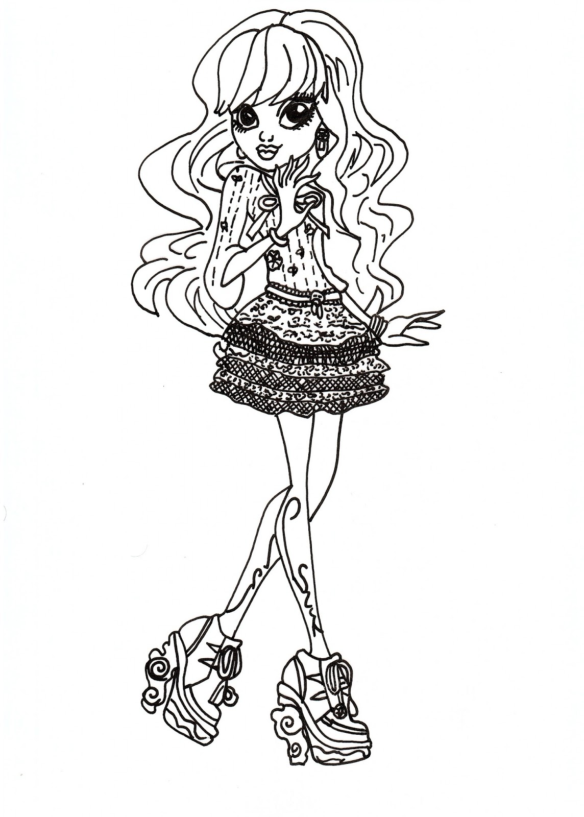 Download Free Printable Monster High Coloring Pages: Free Twyla Coloring Sheet
