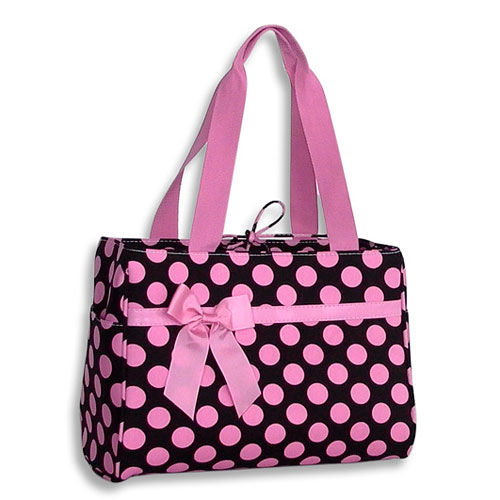 Black  Pink canvas diaper bag