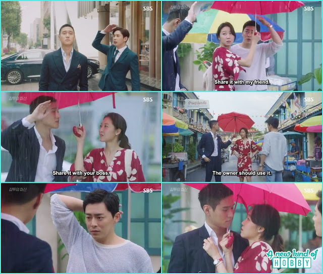  thailand rain umbrella scene na ri, jung won and hwa shin - Jealousy Incarnate - Episode 2 Review 