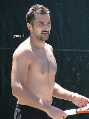 Nenad Zimonjic Shirtless at Sony Ericsson Open 2011