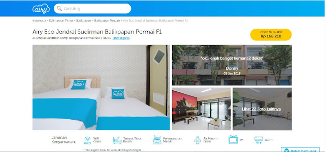 Airy Rooms-Twin Room Only, Airy Eco Jendral Sudirman Balikpapan Permai F1, Nur Guest House, Balikpapan