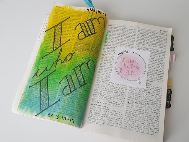 bible journaling, illustrated faith, faith journaling, mixed media, scripture, bible, esv bible, paint, project life