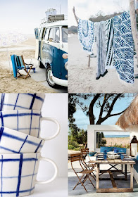 Couleurs d'été préférée - moodboard bleu et blanc