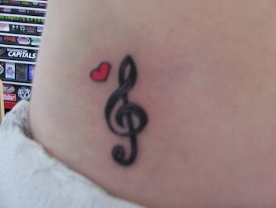 small treble clef tattoo designs for girls