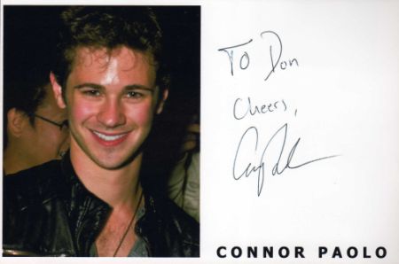 CONNOR PAOLO 4x6 inscribed photocard x2 obtained TTM