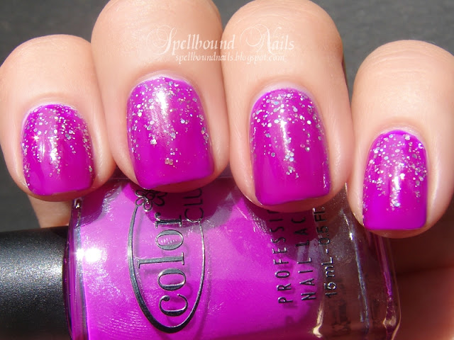 nails nailart nail art polish mani manicure Spellbound glitter Color Club Wet n Wild holographic raining purple neon