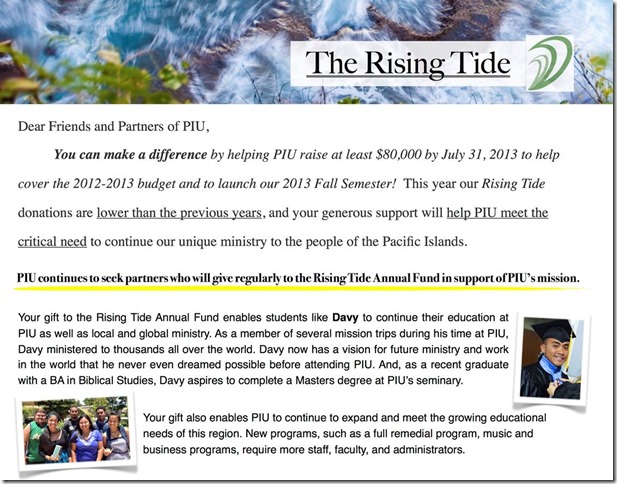 Summer 2013 Rising Tide email