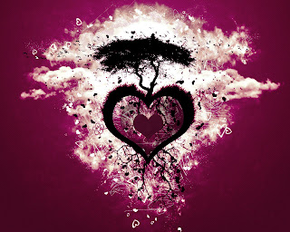 Purple Heart Love Tree wallpaper