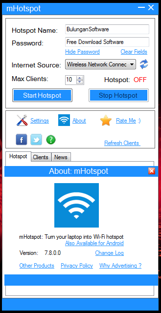 Download mHotspot terbaru Full Version 7.7.2.0  Kompi 