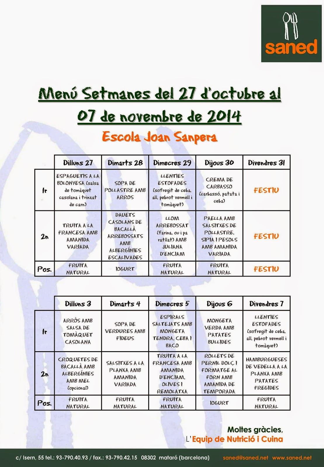 menu 27-7 novembre