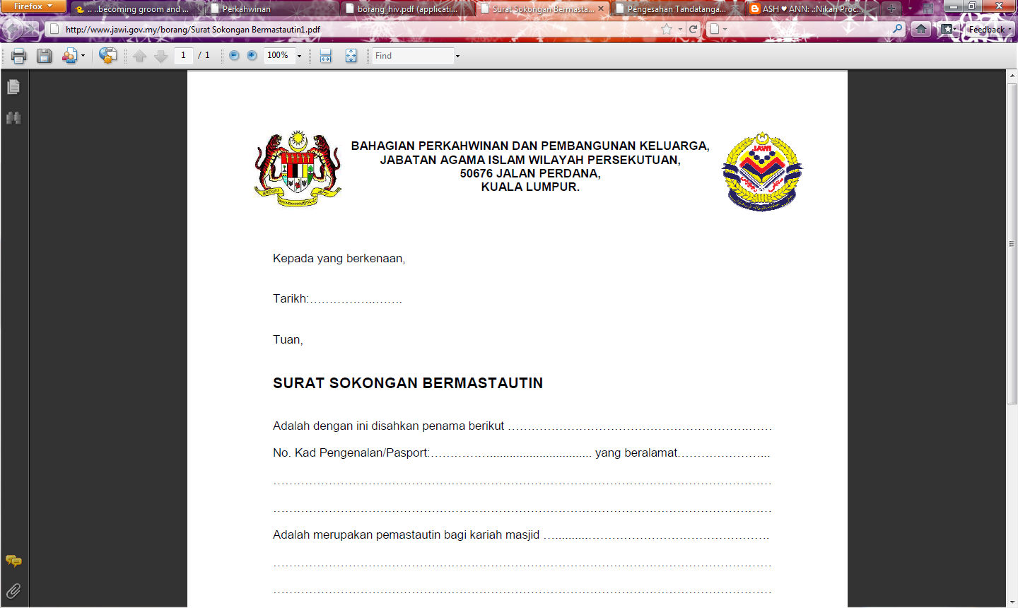 Contoh Surat Pengesahan Mastautin Di Negeri Selangor Contoh Surat