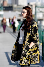 Nicole Aiello Jewelry coat Bainbridge Island Ferry Street Style Fashion 