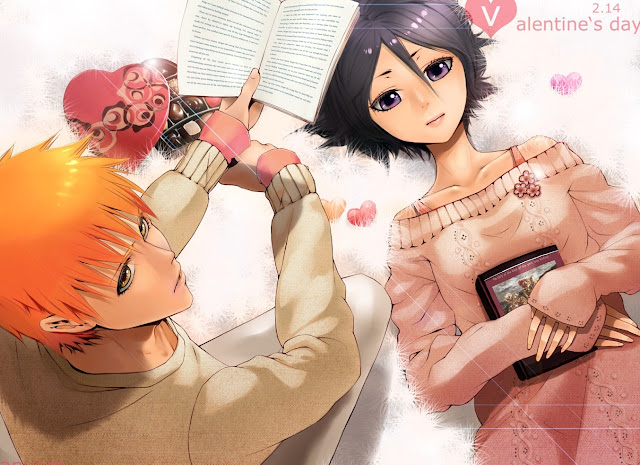 anime bleach,anime valentine,anime couple