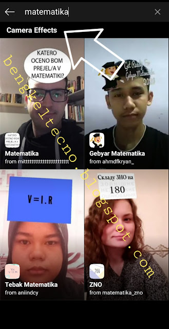 Instagram Matematika  | Cara mendapatkan Filter instagram Matematika.