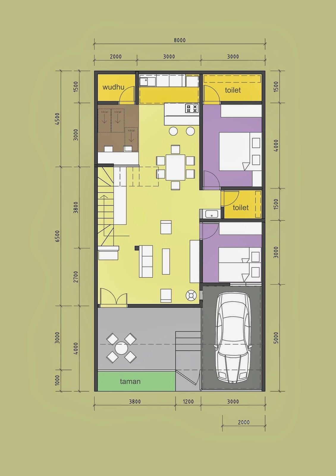 101 Denah Rumah Minimalis Panjang  Gambar Desain Rumah  