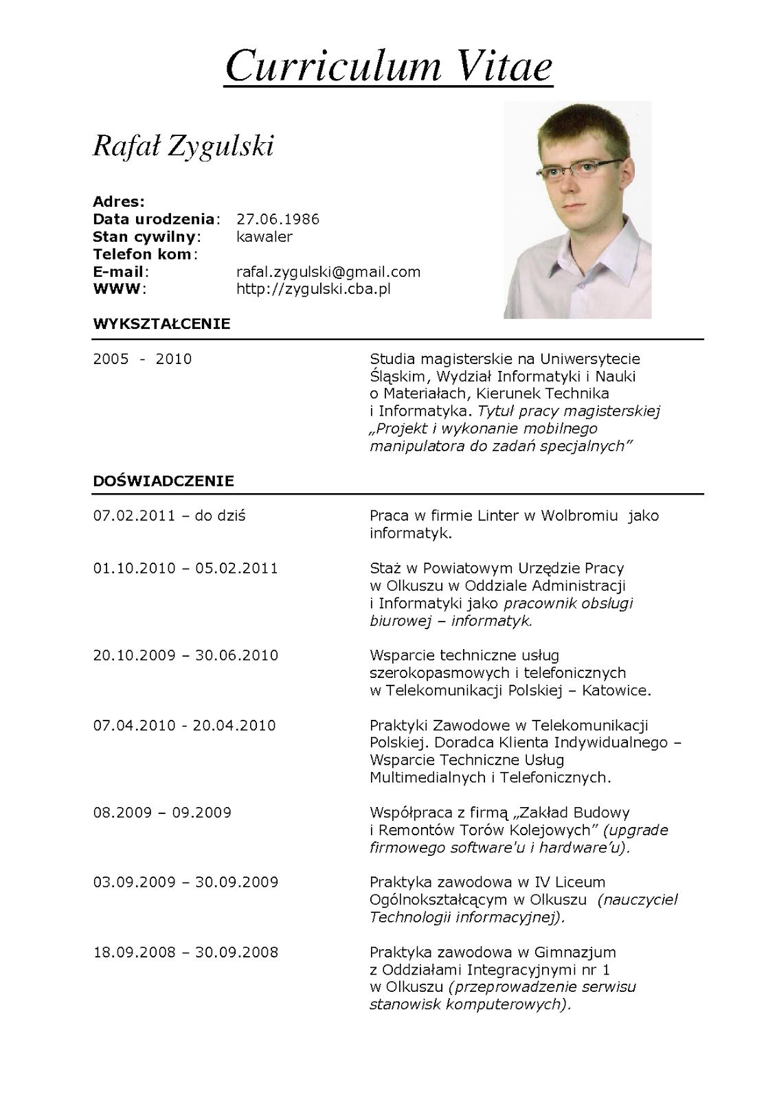 Format cv indonesia yang baik contoh resume cv bahasa 