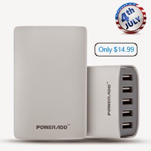 poweradd 5 USB family size charger