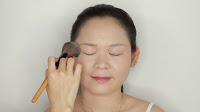 Asian Hooded Eyelids Makeup - Apply the powder make up all over the face to set the make up.